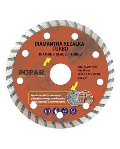 REZALKA DIAMANTNA TURBO POPAR 115 mm