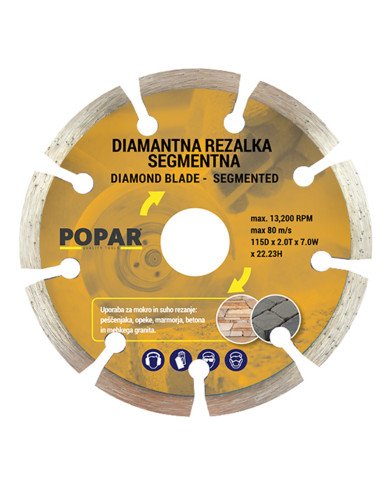 REZALKA DIAMANTNA SEGMENTNA POPAR 230 mm