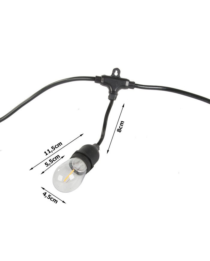 Vrtna LED girlanda z žarnicami 20 x E27 20m IP44