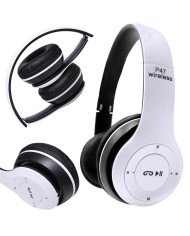 Bluetooth brezžične slušalke bele FM SD MP3 + mikrofon