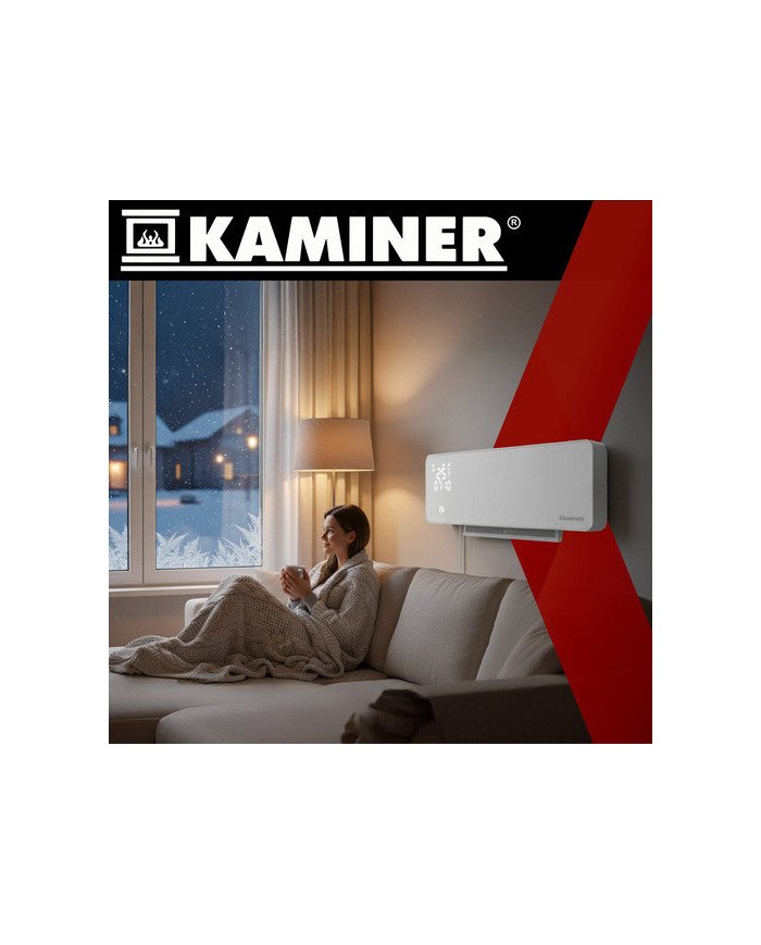 Stenska WIFI grelna zračna zavesa bela LCD 2000W