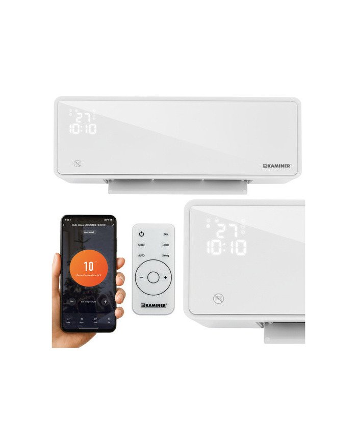 Stenska WIFI grelna zračna zavesa bela LCD 2000W