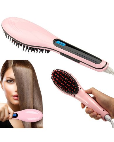 LCD električna krtača za ravnanje las