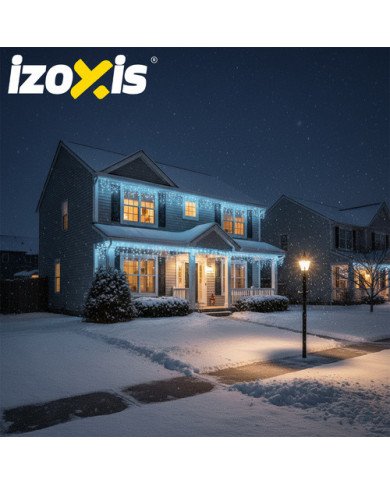 Zunanje novoletne lučke zavesa 300 LED hladna bela 15m