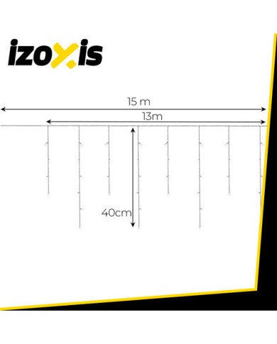 Zunanje novoletne lučke zavesa 300 LED hladna bela 15m