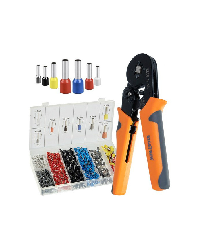 Krimp klešče za stiskanje tulcev 0,25-10mm2 + 1200 votlic