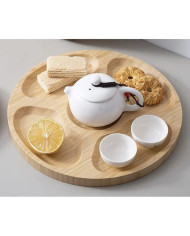 Bambusova servirna vrtljiva deska za narezek 33cm