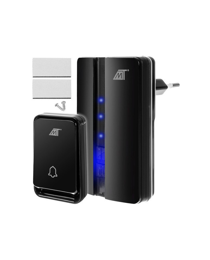 brezžični zvonec, črn