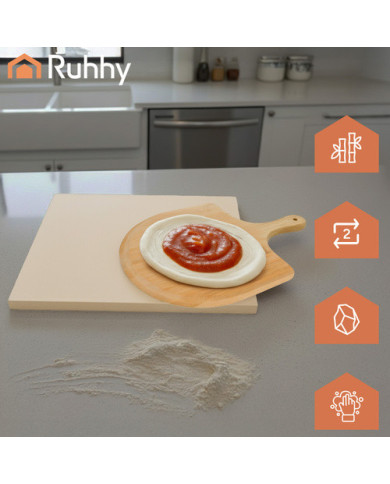 Ruhhy Šamotni kamen za peko pizze ali kruha z loparjem