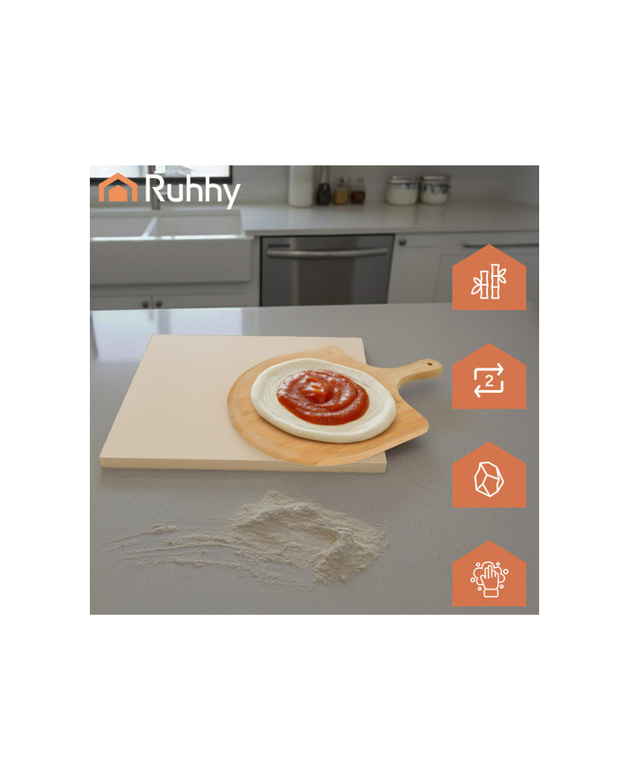 Ruhhy Šamotni kamen za peko pizze ali kruha z loparjem