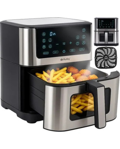 Cvrtnik na vroč zrak Air Fryer Ruhhy 8L XXL — Brez maščobe, 10 samodejnih programov, LED zaslon