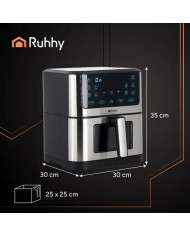 Cvrtnik na vroč zrak Air Fryer Ruhhy 8L XXL — Brez maščobe, 10 samodejnih programov, LED zaslon