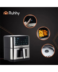 Cvrtnik na vroč zrak Air Fryer Ruhhy 8L XXL — Brez maščobe, 10 samodejnih programov, LED zaslon
