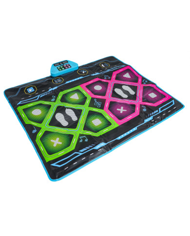 Dvojna plesna podloga z LED, elektronska, 105 × 90 cm